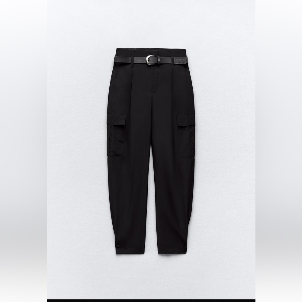 BELTED PAPERBAG PANTS - Picture 7 of 12